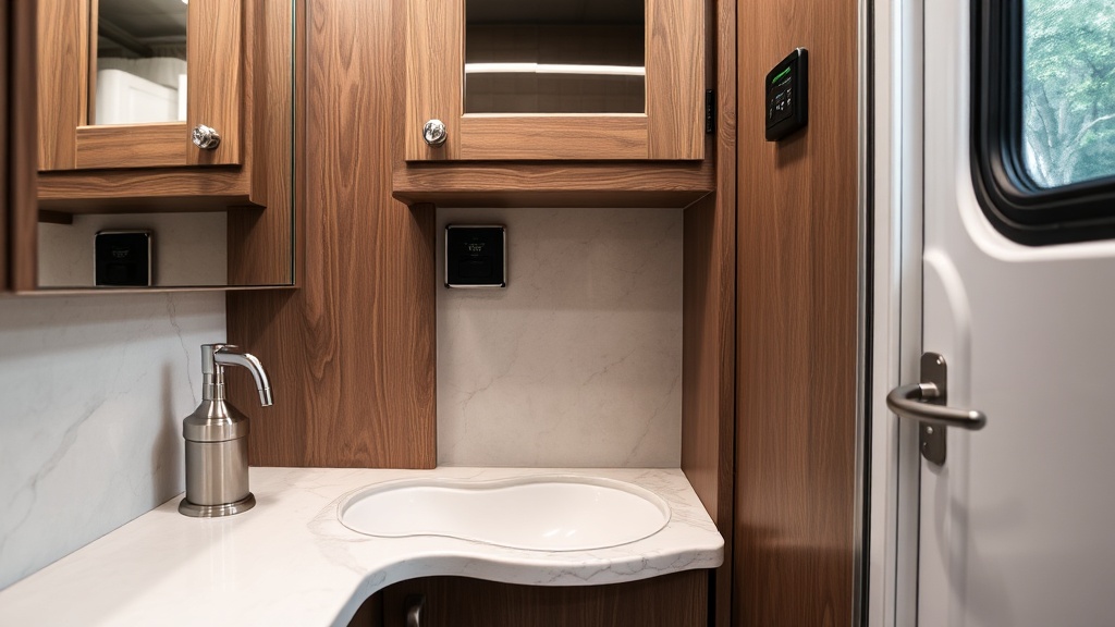 Beautiful outdoor wedding setup with discreet luxury restroom facilities